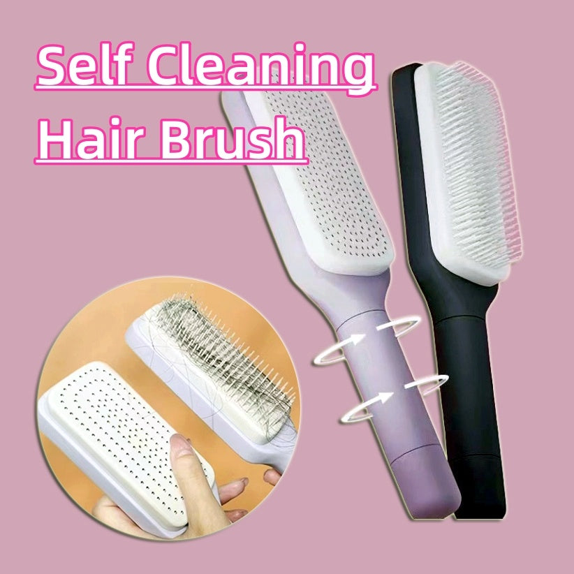 Self Cleaning Hair Brush Anti-Static Massage Comb Scalable Rotate Lifting Self Cleaning Hairbrush