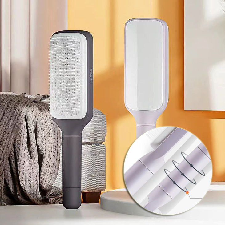 Self Cleaning Hair Brush Anti-Static Massage Comb Scalable Rotate Lifting Self Cleaning Hairbrush