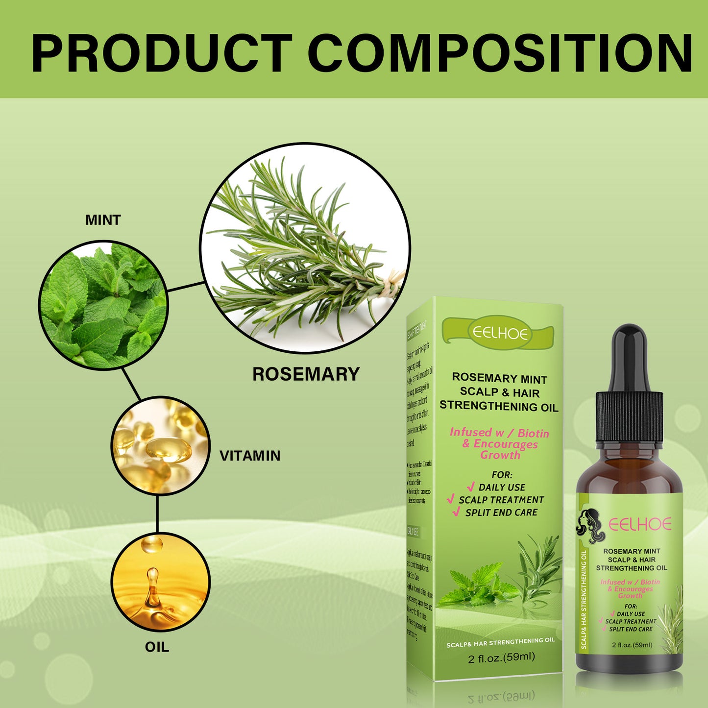 Rosemary Mint Scalp & Hair Strengthening Oil for All Hair Types