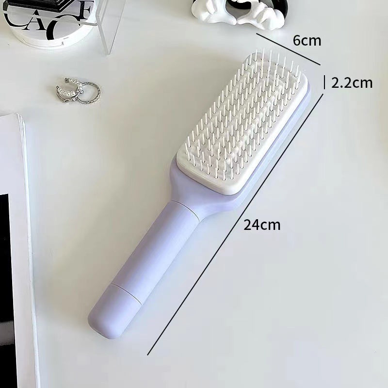 Self Cleaning Hair Brush Anti-Static Massage Comb Scalable Rotate Lifting Self Cleaning Hairbrush