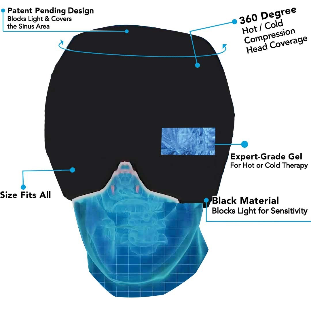 Migraine Relief Cold Therapy Comfortable Head Wrap Ice Pack Eye Mask For Puffy Eyes