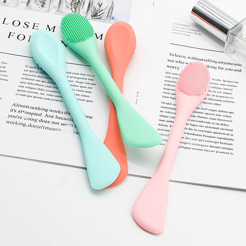 Facial Cleansing Brush, 2 in 1 Silicone Face Mask Brush & Face Scrubber
