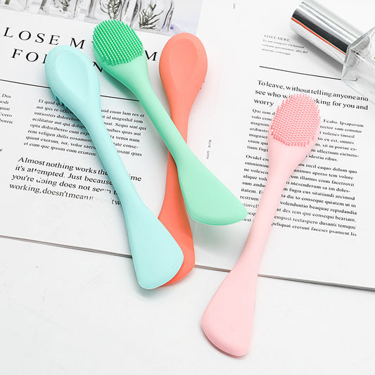 Facial Cleansing Brush, 2 in 1 Silicone Face Mask Brush & Face Scrubber