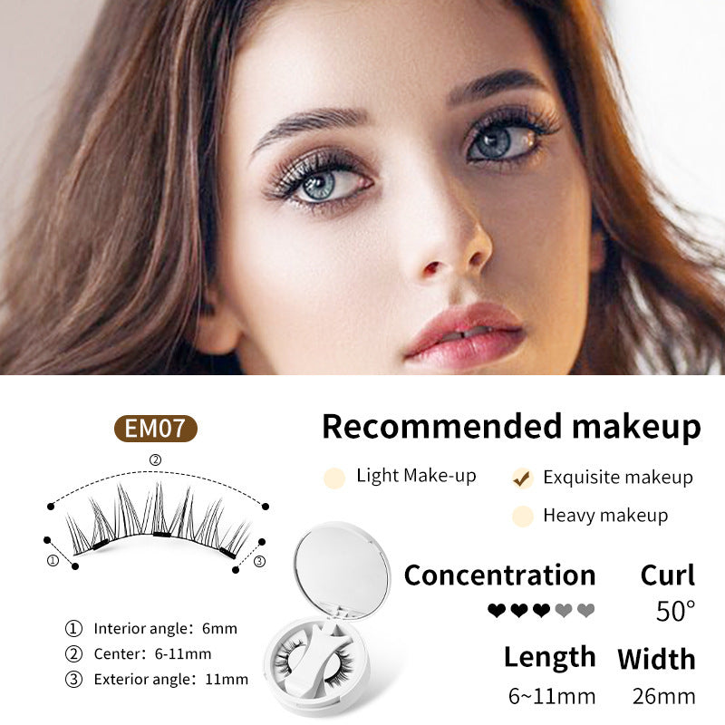 Magnetic False Eyelashes Storage Box Glue-free Magnet Natural Makeup Tools With Applicater