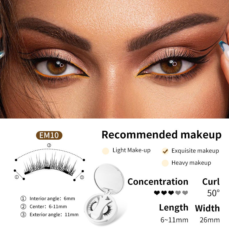 Magnetic False Eyelashes Storage Box Glue-free Magnet Natural Makeup Tools With Applicater