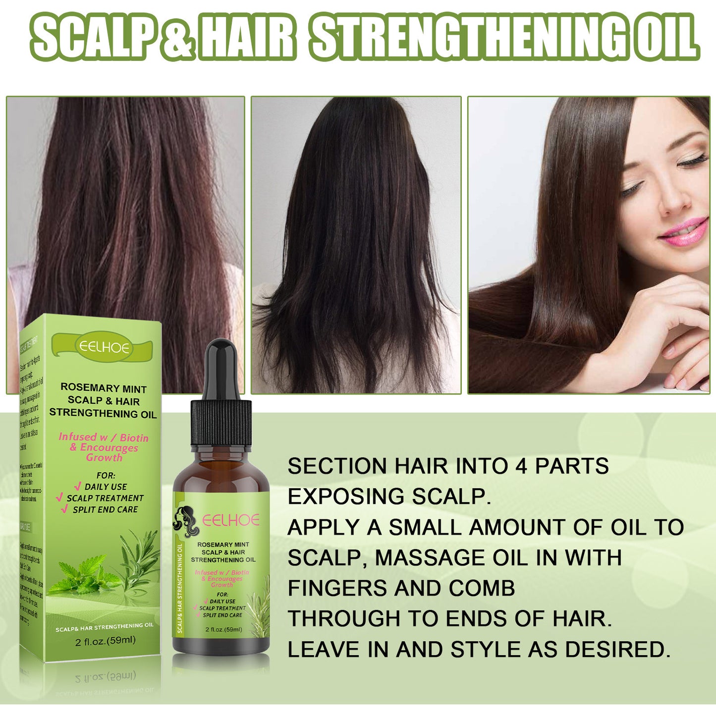 Rosemary Mint Scalp & Hair Strengthening Oil for All Hair Types