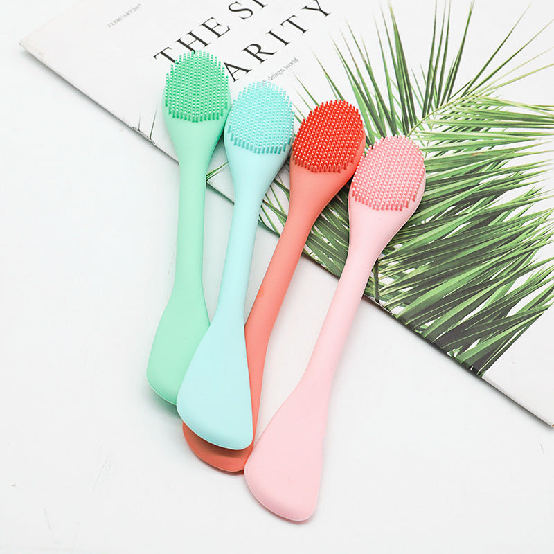 Facial Cleansing Brush, 2 in 1 Silicone Face Mask Brush & Face Scrubber