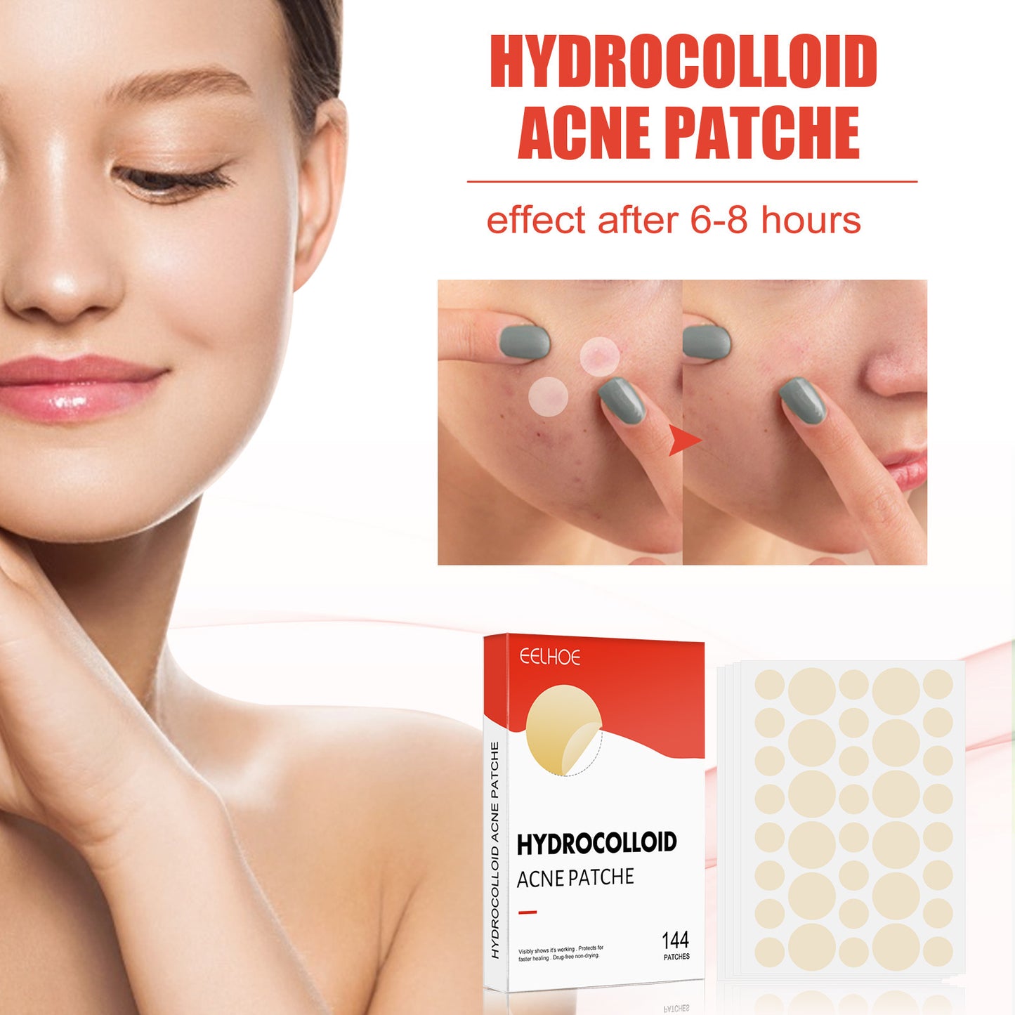 Original Patch - Hydrocolloid Acne Pimple Patch for Covering Zits and Blemishes, Spot Stickers for Face and Skin