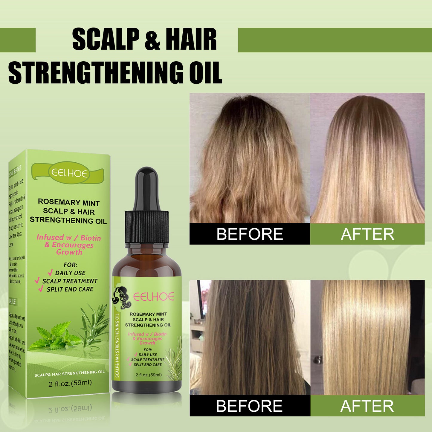 Rosemary Mint Scalp & Hair Strengthening Oil for All Hair Types