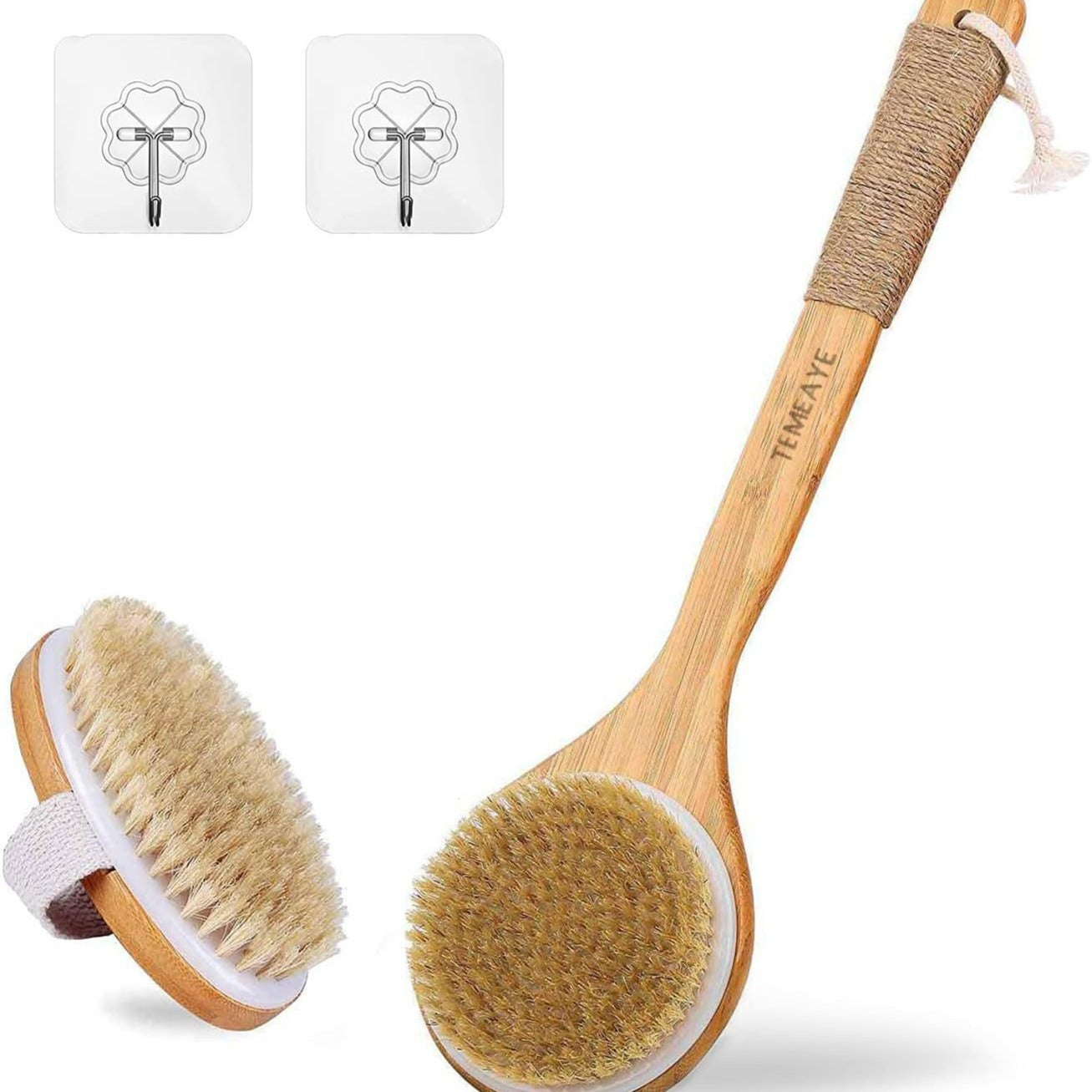 Bath Brush Suit Long Handle Bristle Brush Rub Back Massage Brush