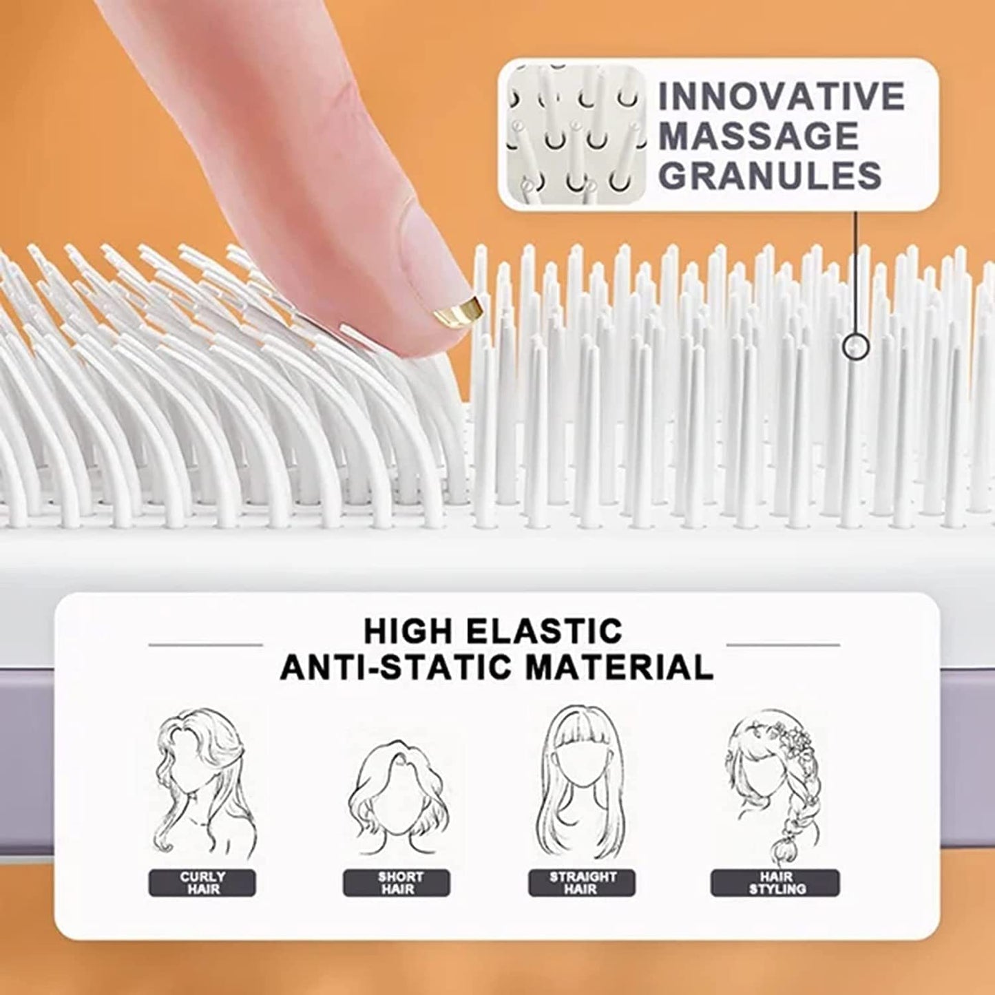 Self Cleaning Hair Brush Anti-Static Massage Comb Scalable Rotate Lifting Self Cleaning Hairbrush
