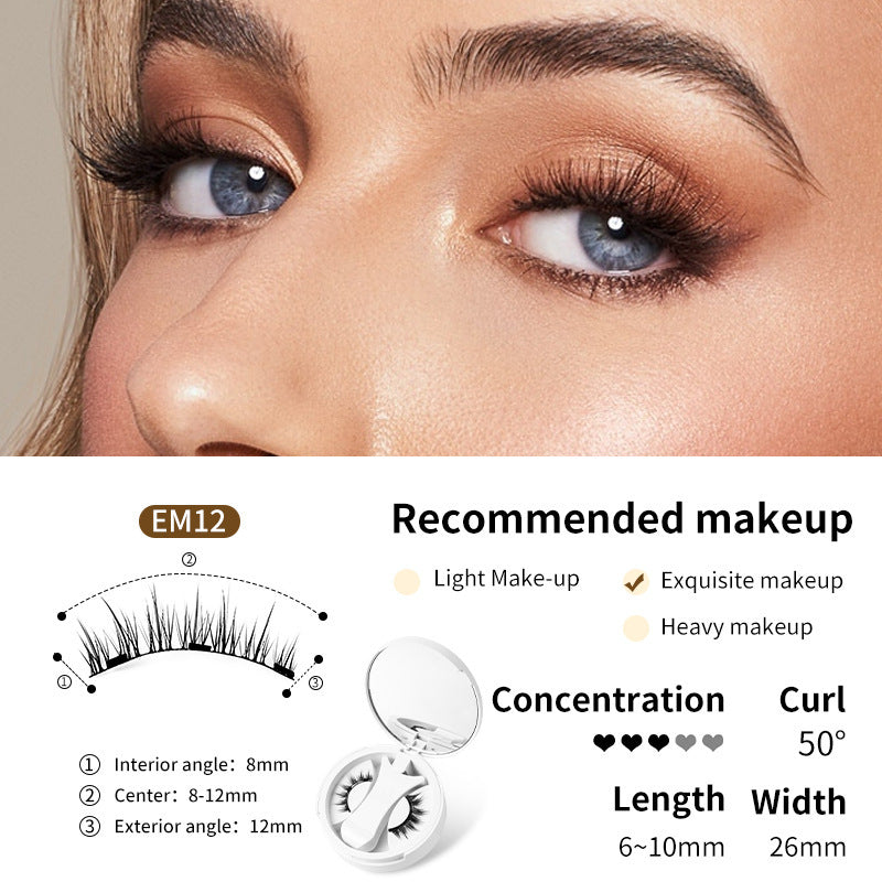 Magnetic False Eyelashes Storage Box Glue-free Magnet Natural Makeup Tools With Applicater