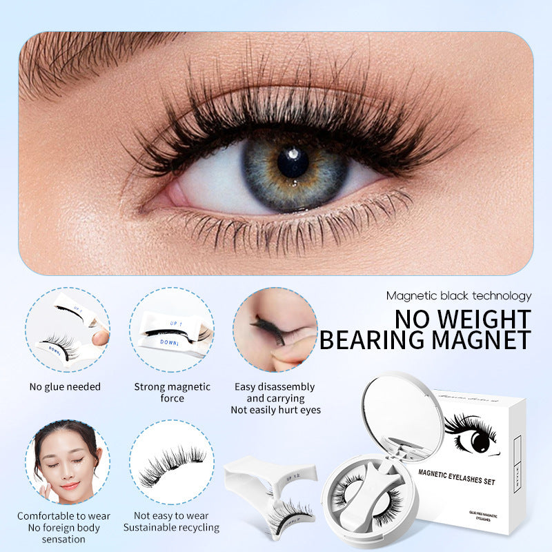 Magnetic False Eyelashes Storage Box Glue-free Magnet Natural Makeup Tools With Applicater