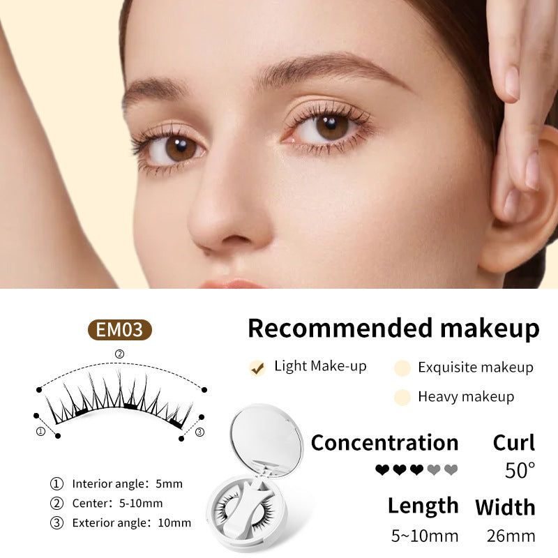 Magnetic False Eyelashes Storage Box Glue-free Magnet Natural Makeup Tools With Applicater