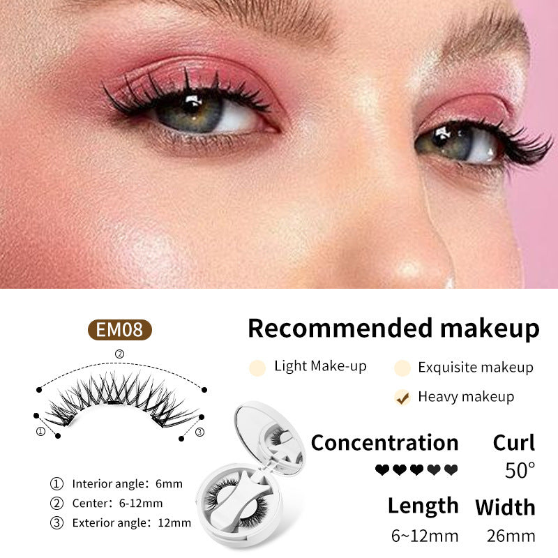 Magnetic False Eyelashes Storage Box Glue-free Magnet Natural Makeup Tools With Applicater