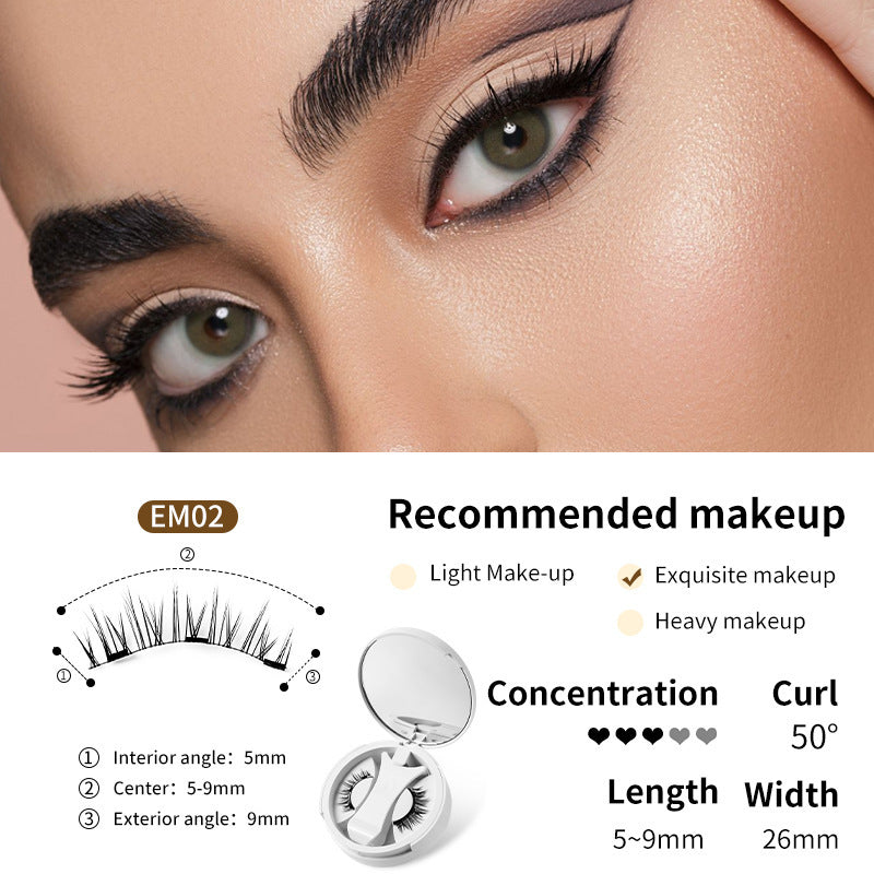 Magnetic False Eyelashes Storage Box Glue-free Magnet Natural Makeup Tools With Applicater